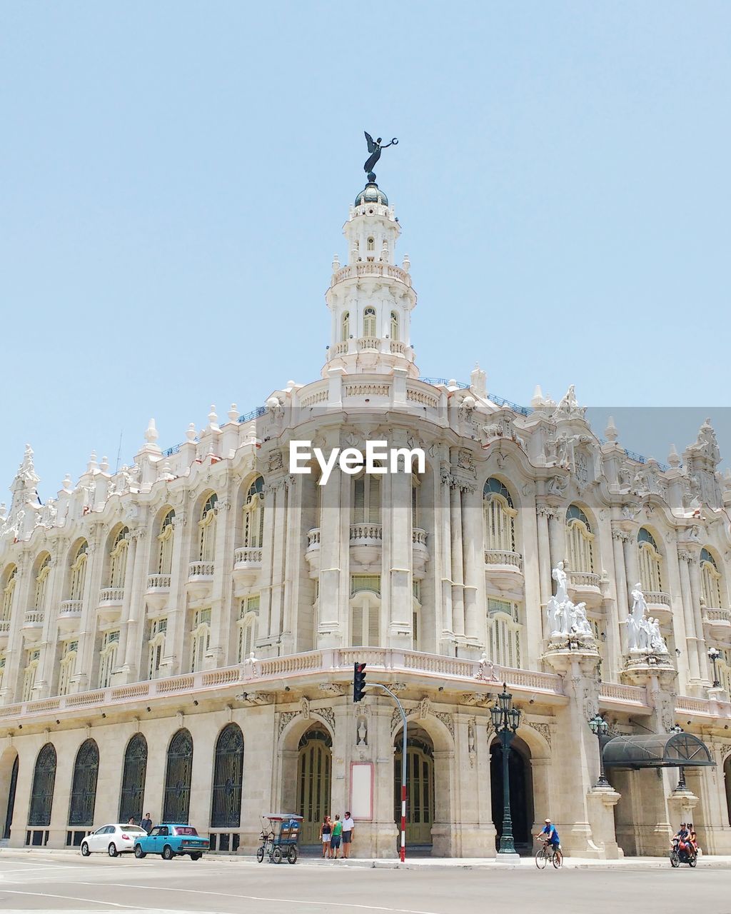 Historic gran teatro de la habana in city against sky