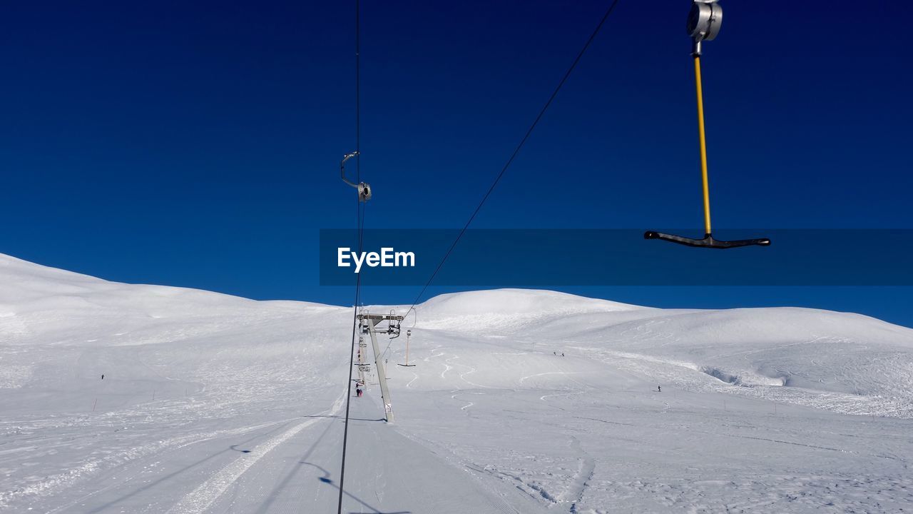 Scenic view of snow covered mountains