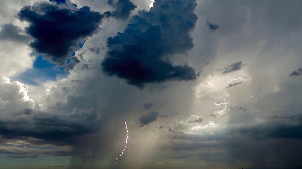 Low angle view of lightning in sky