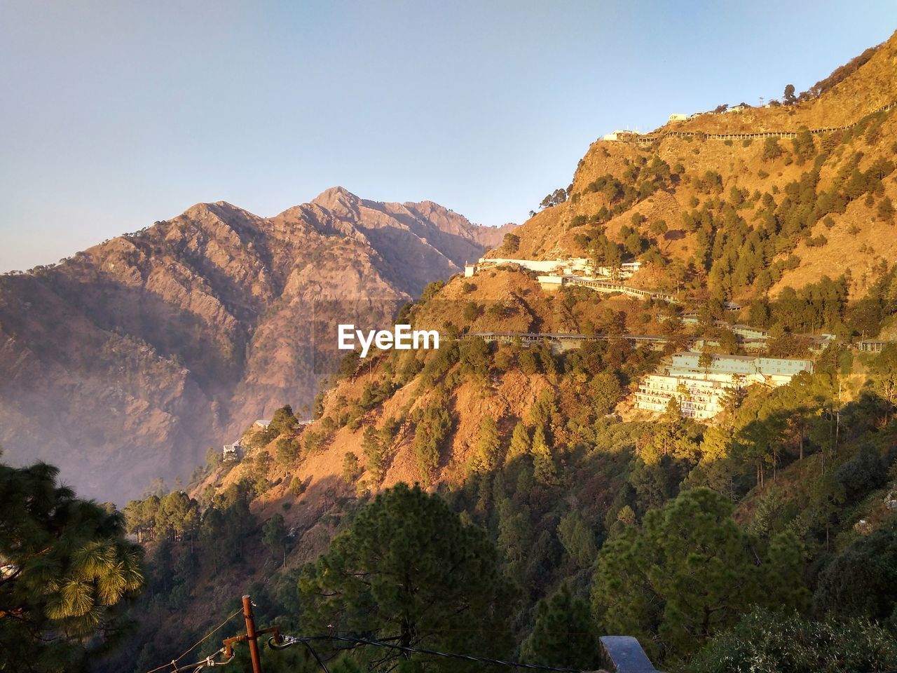 Scenic view of mountains against clear sky