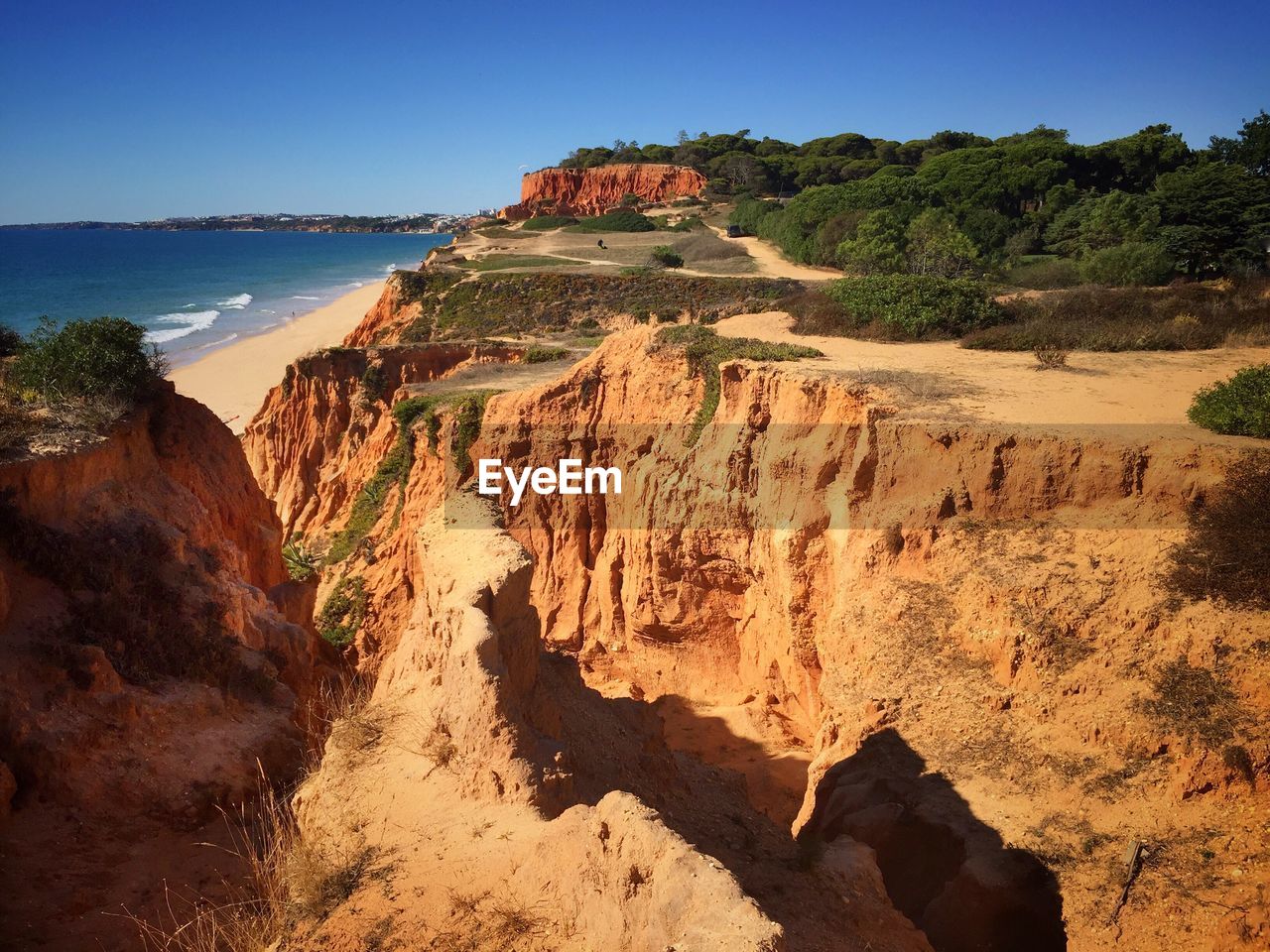 Rock formations on landscape