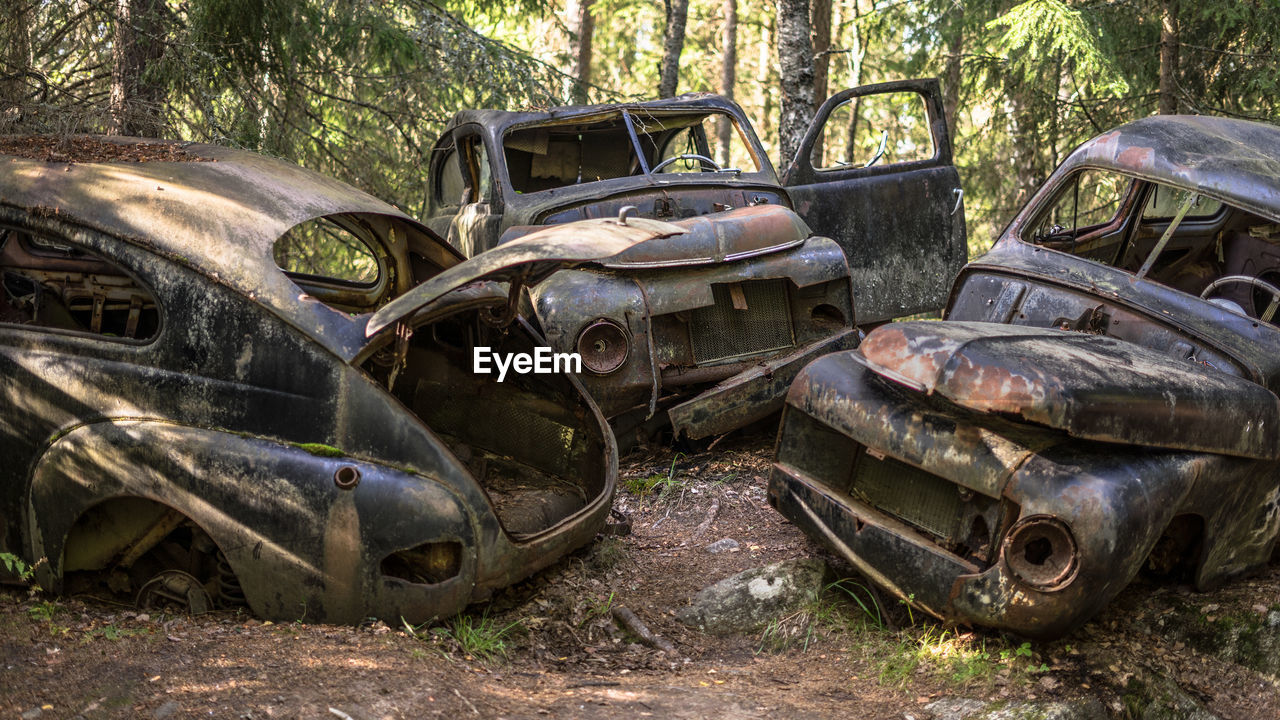 Abandoned vintage car