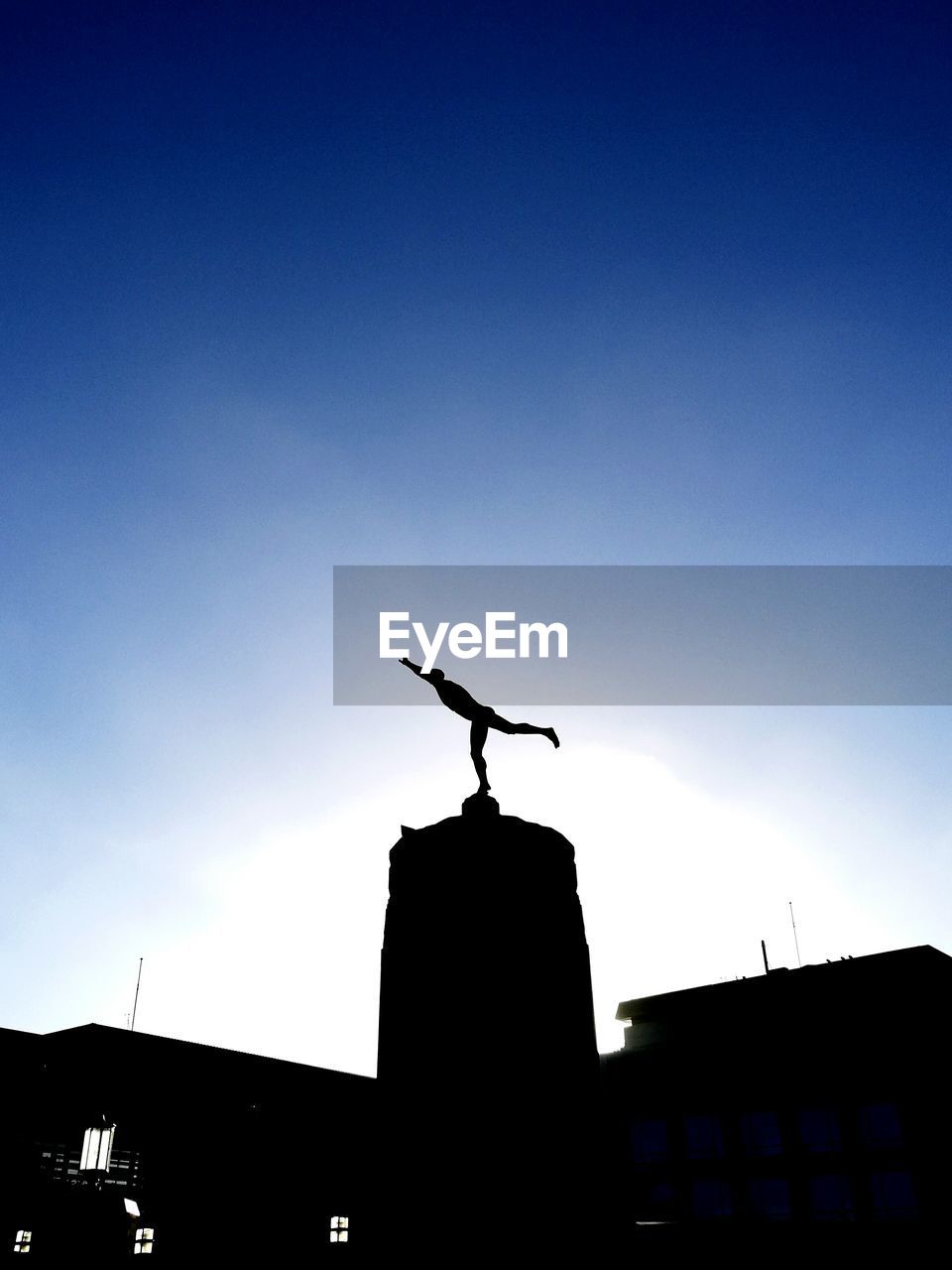 LOW ANGLE VIEW OF SILHOUETTE CRANE AGAINST SKY