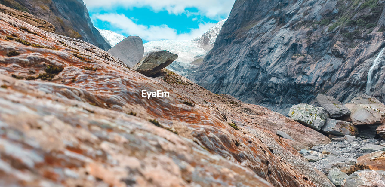 Rocks in the glacier of new zealand