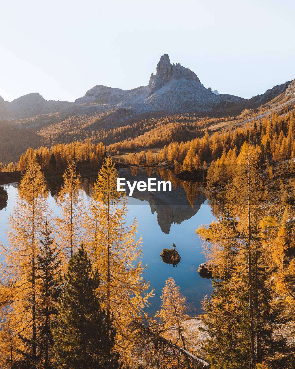 Scenic view of mountains against sky during autumn