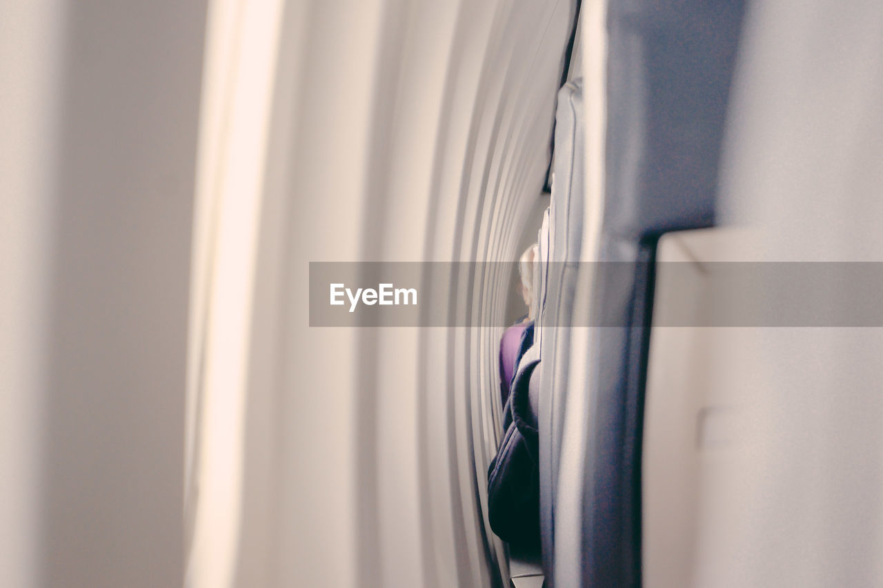 Close-up of airplane windows