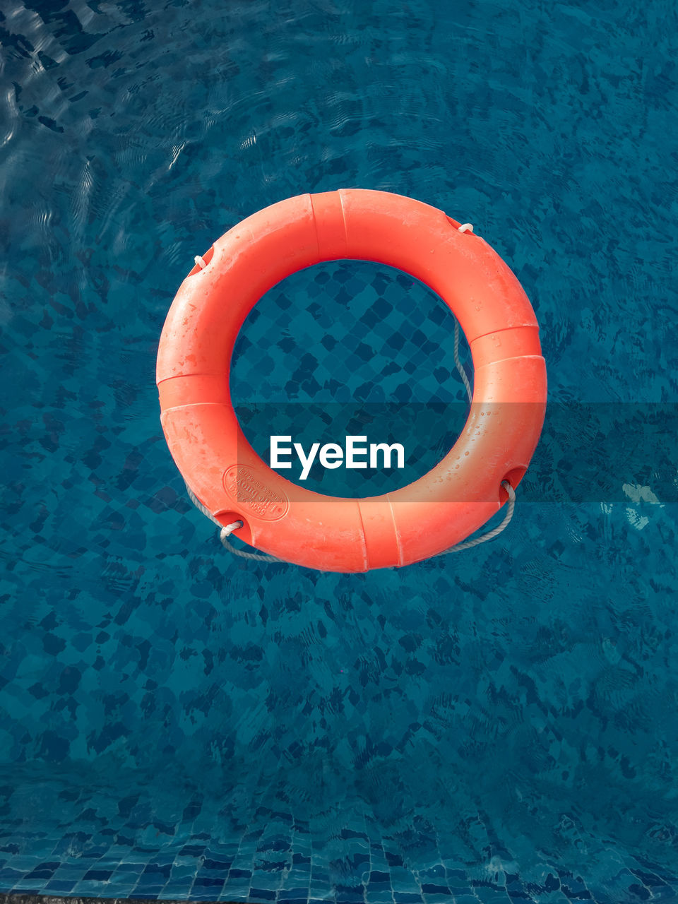 High angle view of inflatable ring in sea