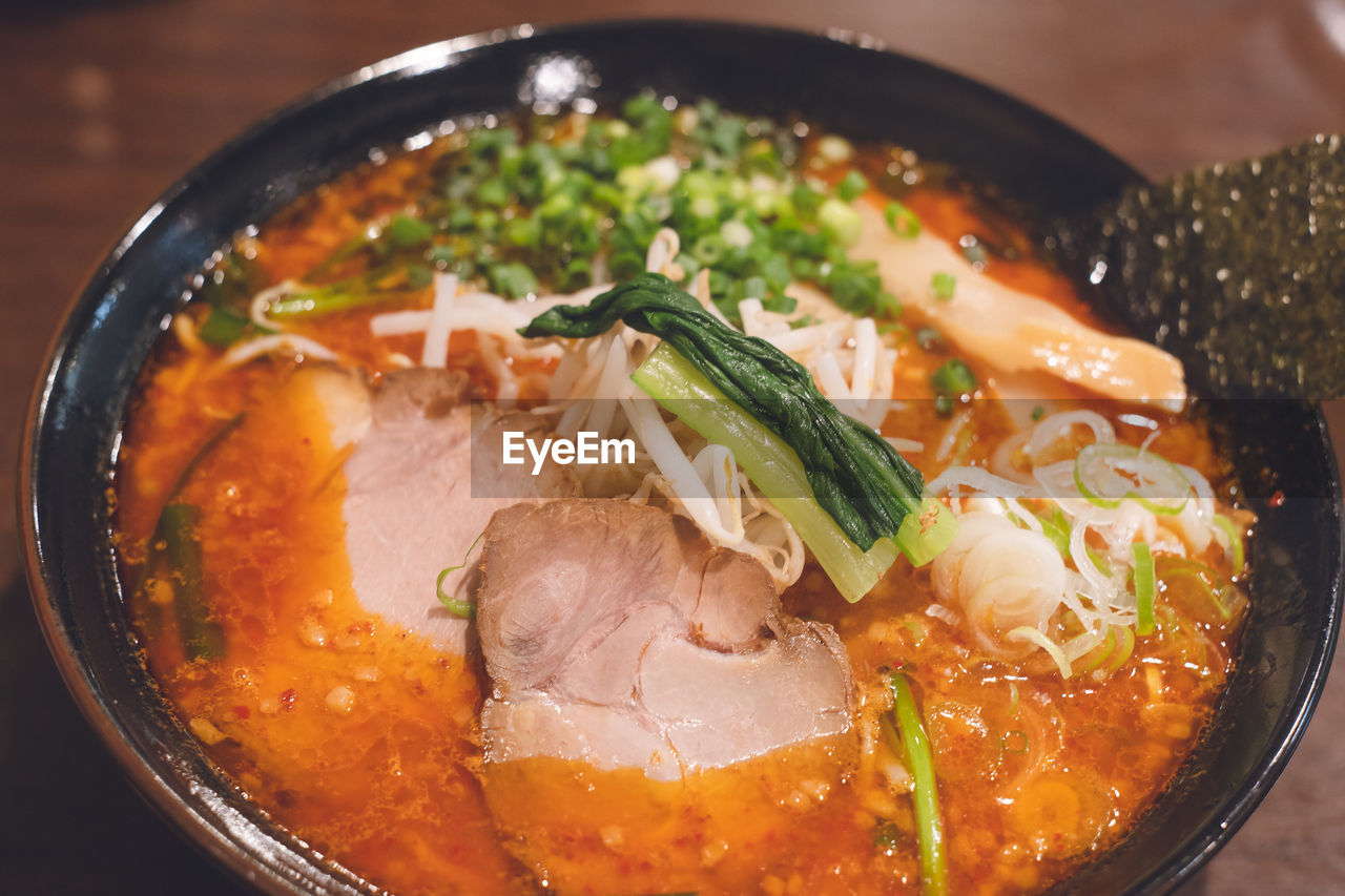 Spicy miso ramen at a famous restaurant in oma, aomori prefecture