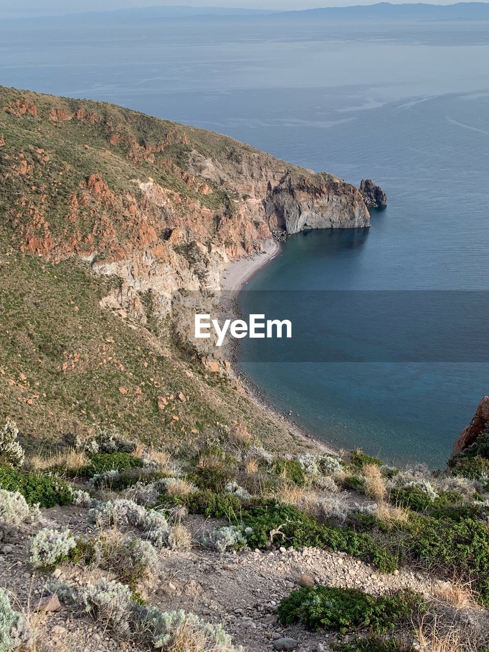 High angle view of sea shore