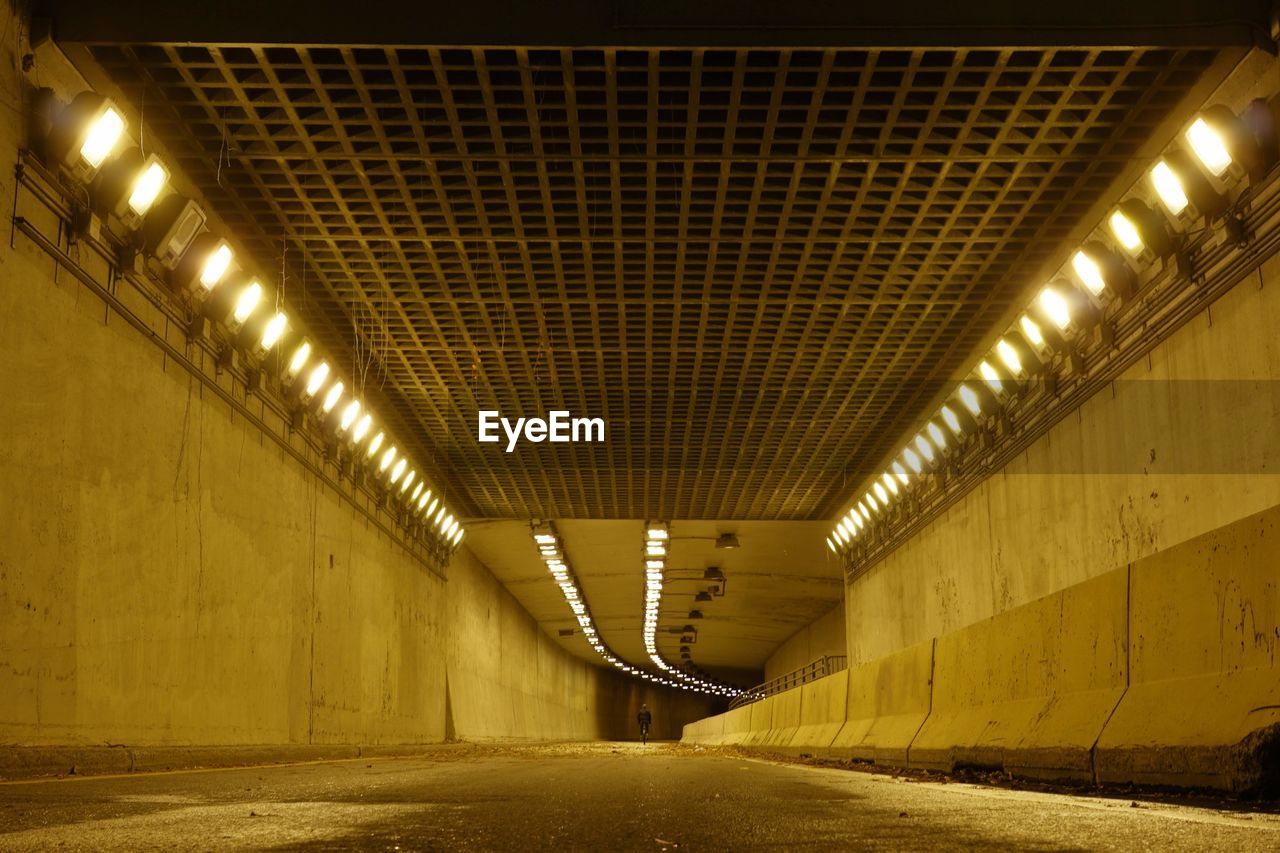 Empty illuminated tunnel