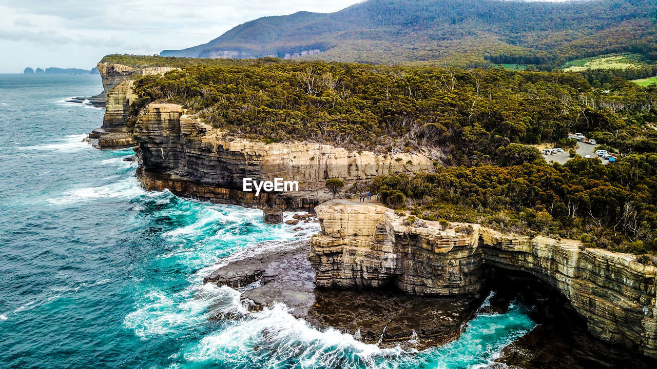 Rock formations in sea