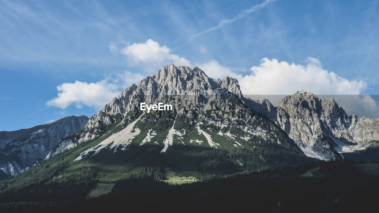 Scenic view of mountains against sky