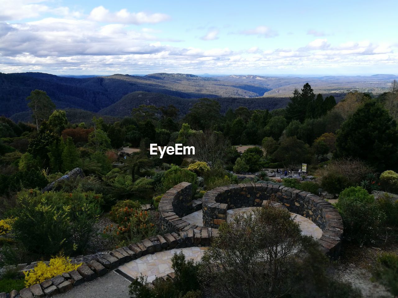 High angle view of mountain range