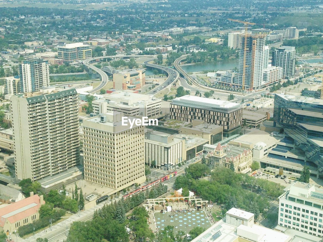 High angle view of cityscape