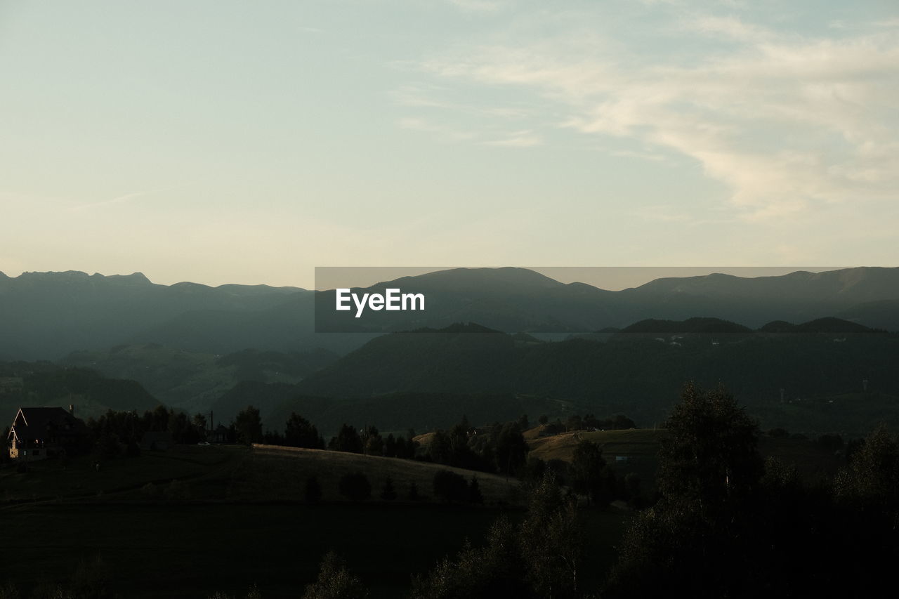 Scenic view of mountains against sky