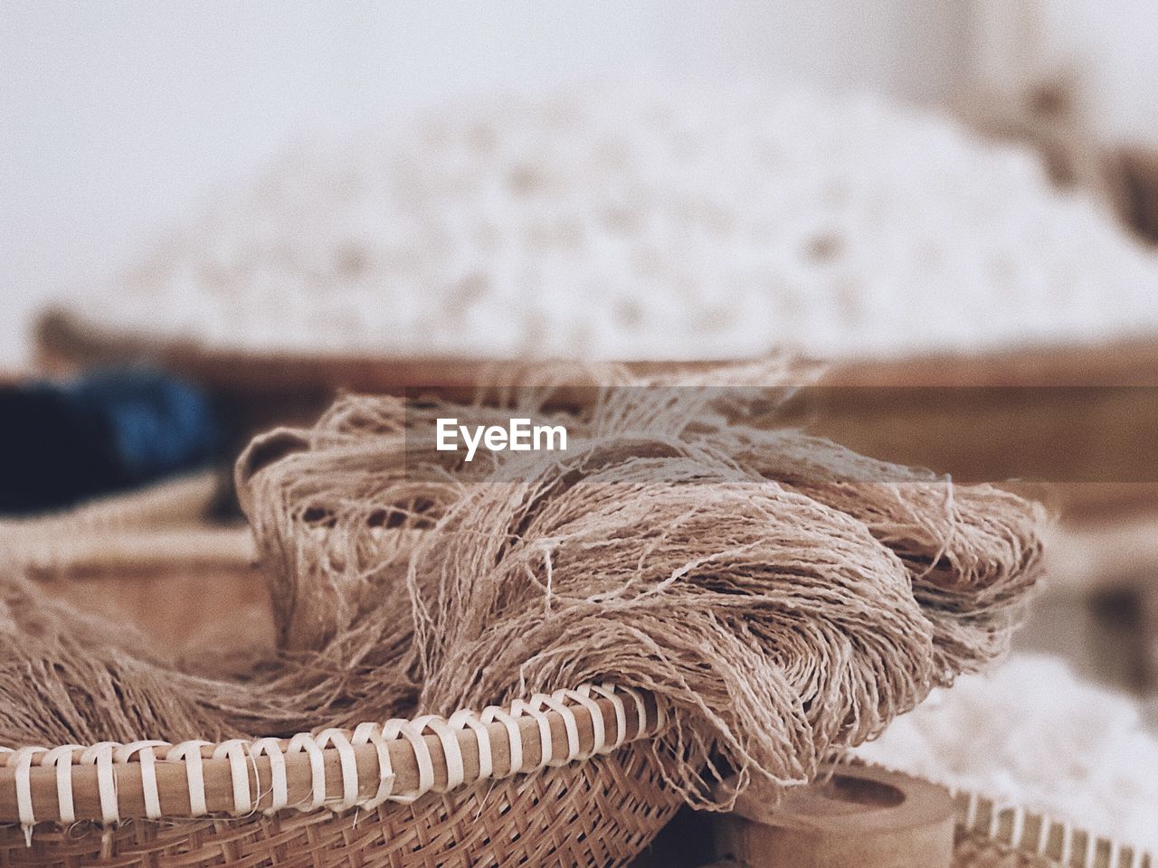 Close-up of rope in basket