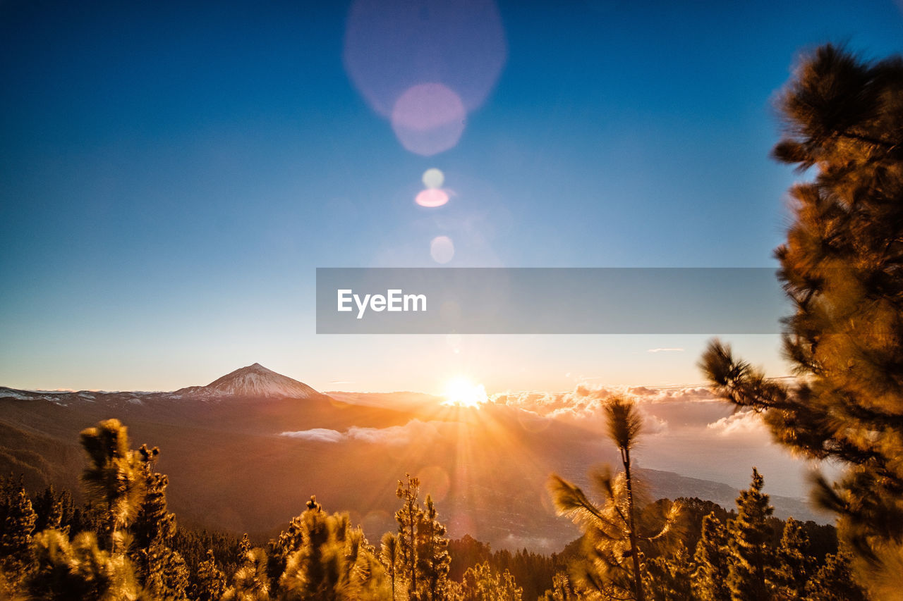 Scenic view of landscape against sky during sunset