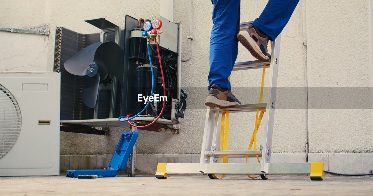 low section of man walking on floor