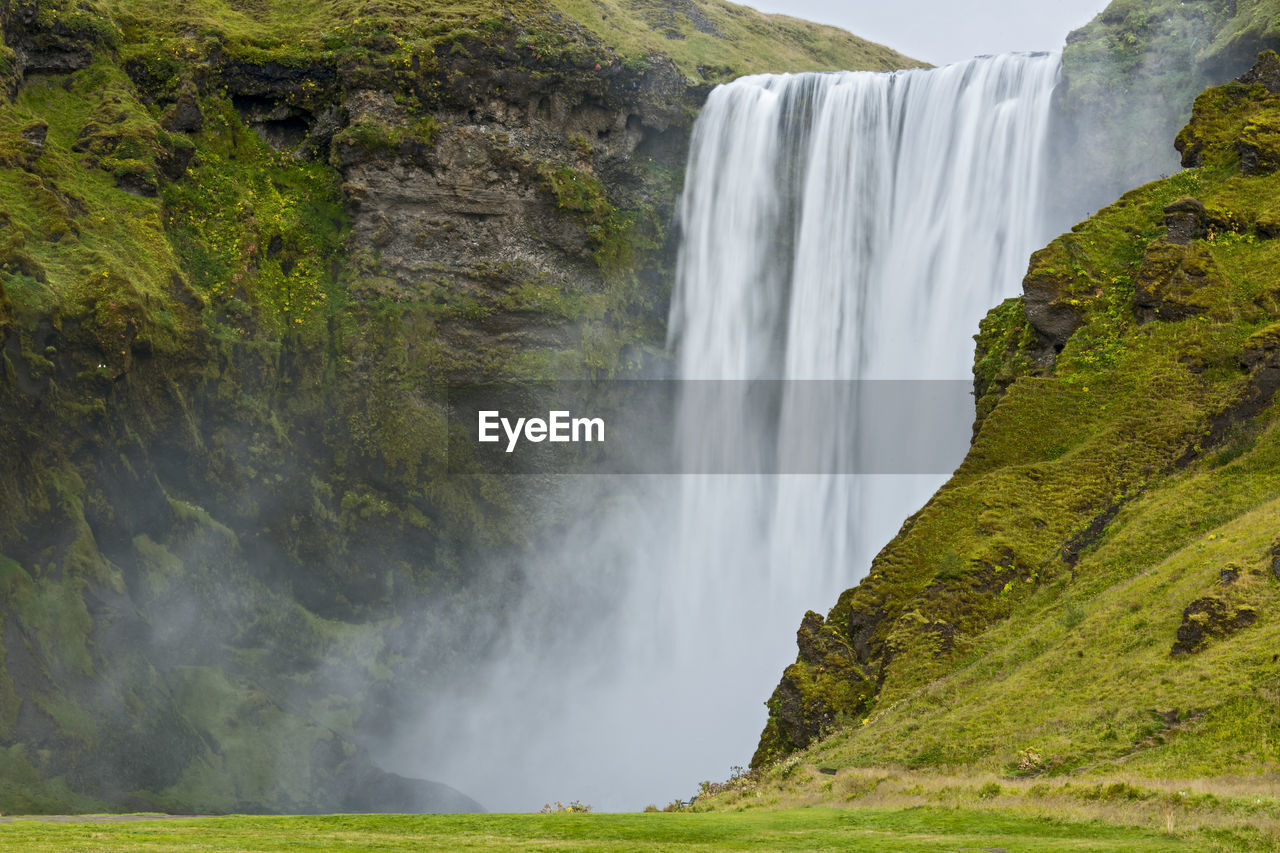 The majestic waterfall skogafoss in the south of iceland