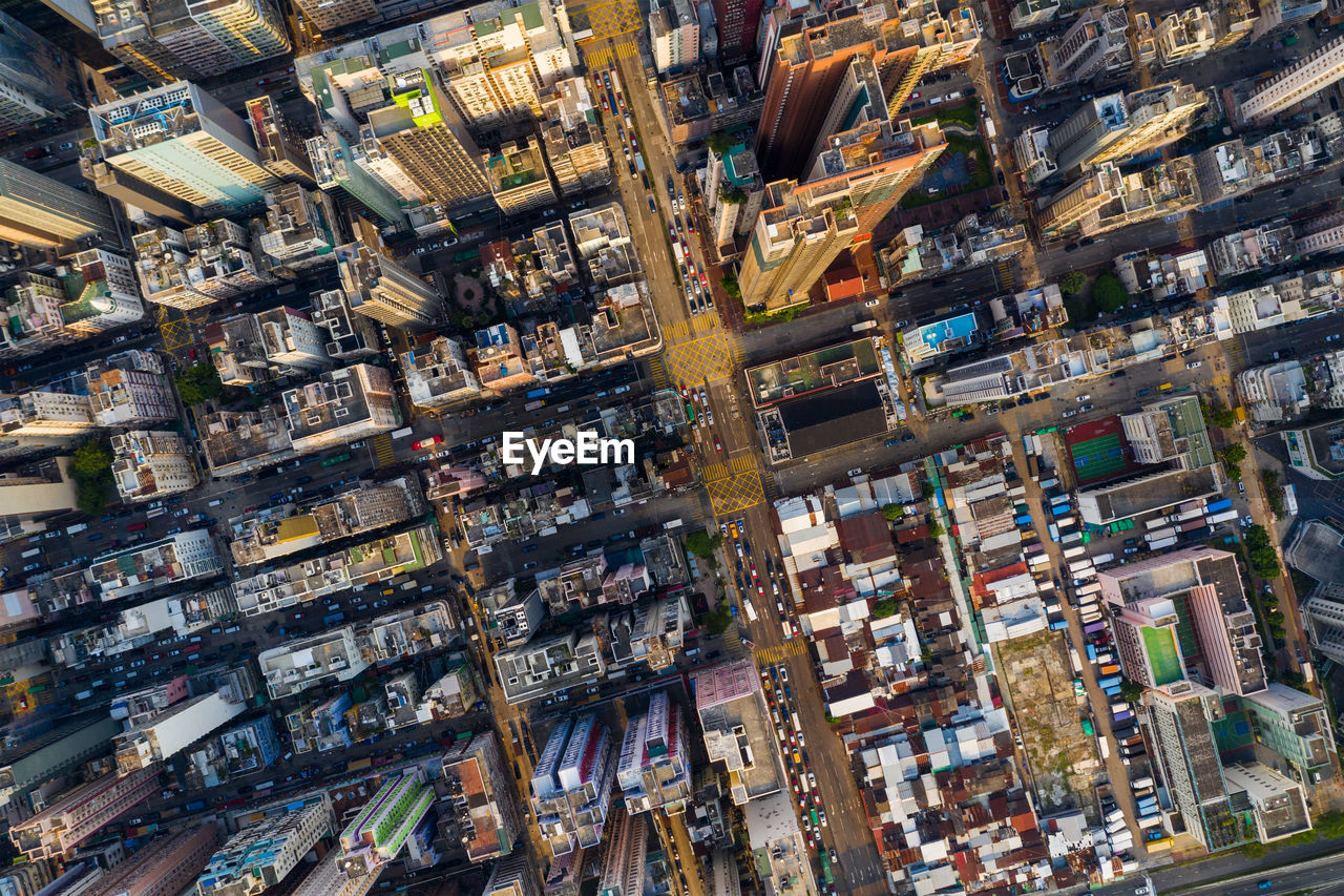 Aerial view of buildings in city