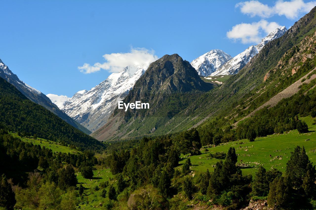 Scenic view of mountains against sky