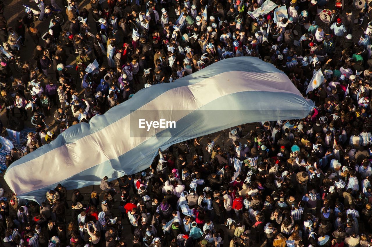 High angle view of crowd