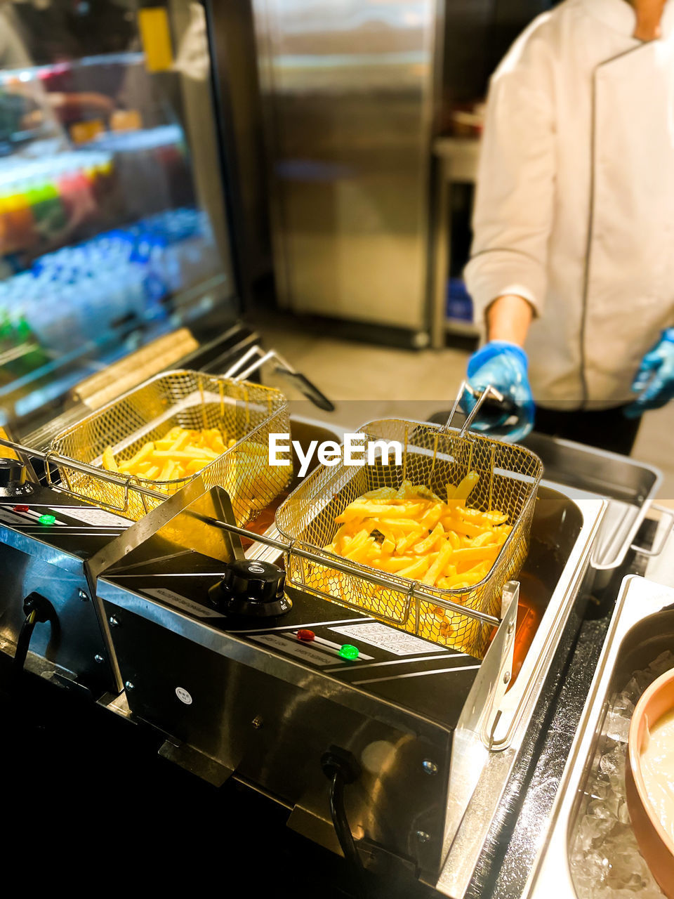 midsection of man preparing food on table