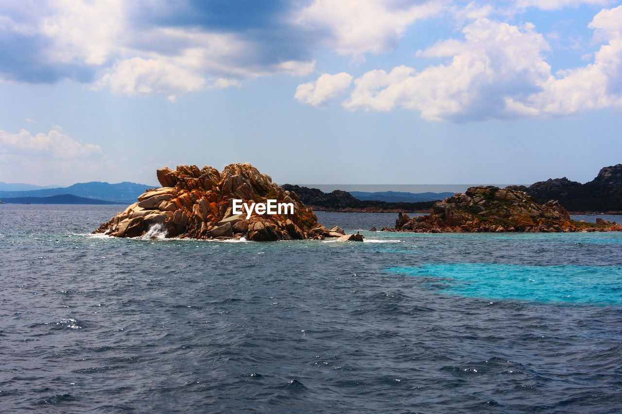 Sea and sky in the maddalena archipelago in sardinia