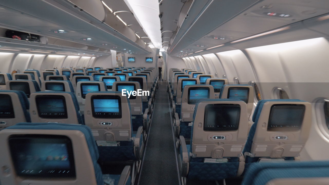 Interior of airplane