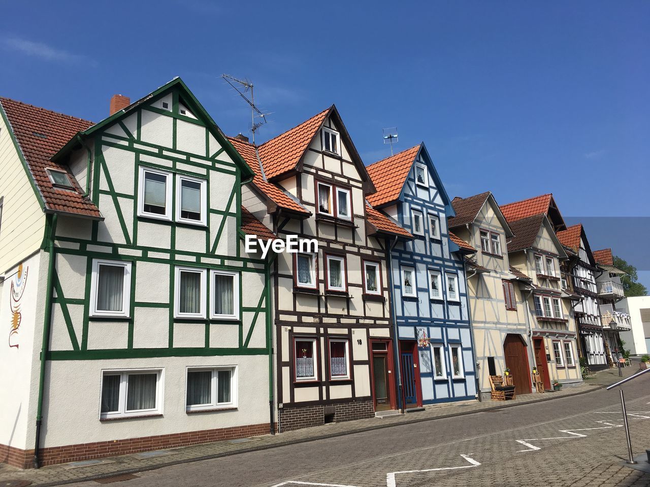 View of residential buildings against sky