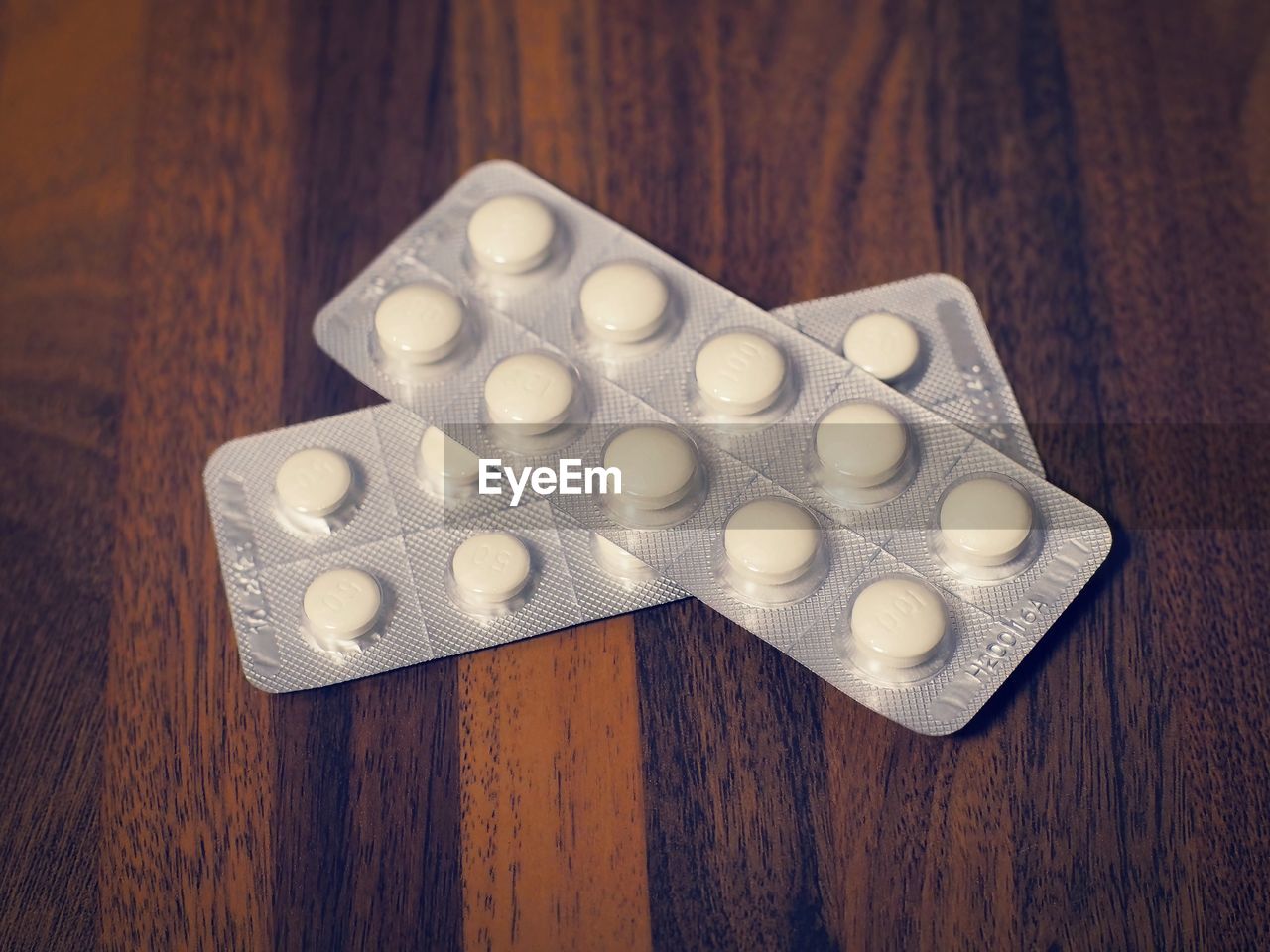 Close-up of pills on table