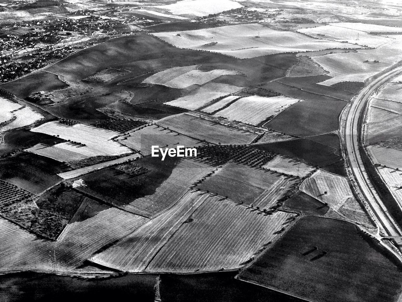 Aerial view of agricultural field