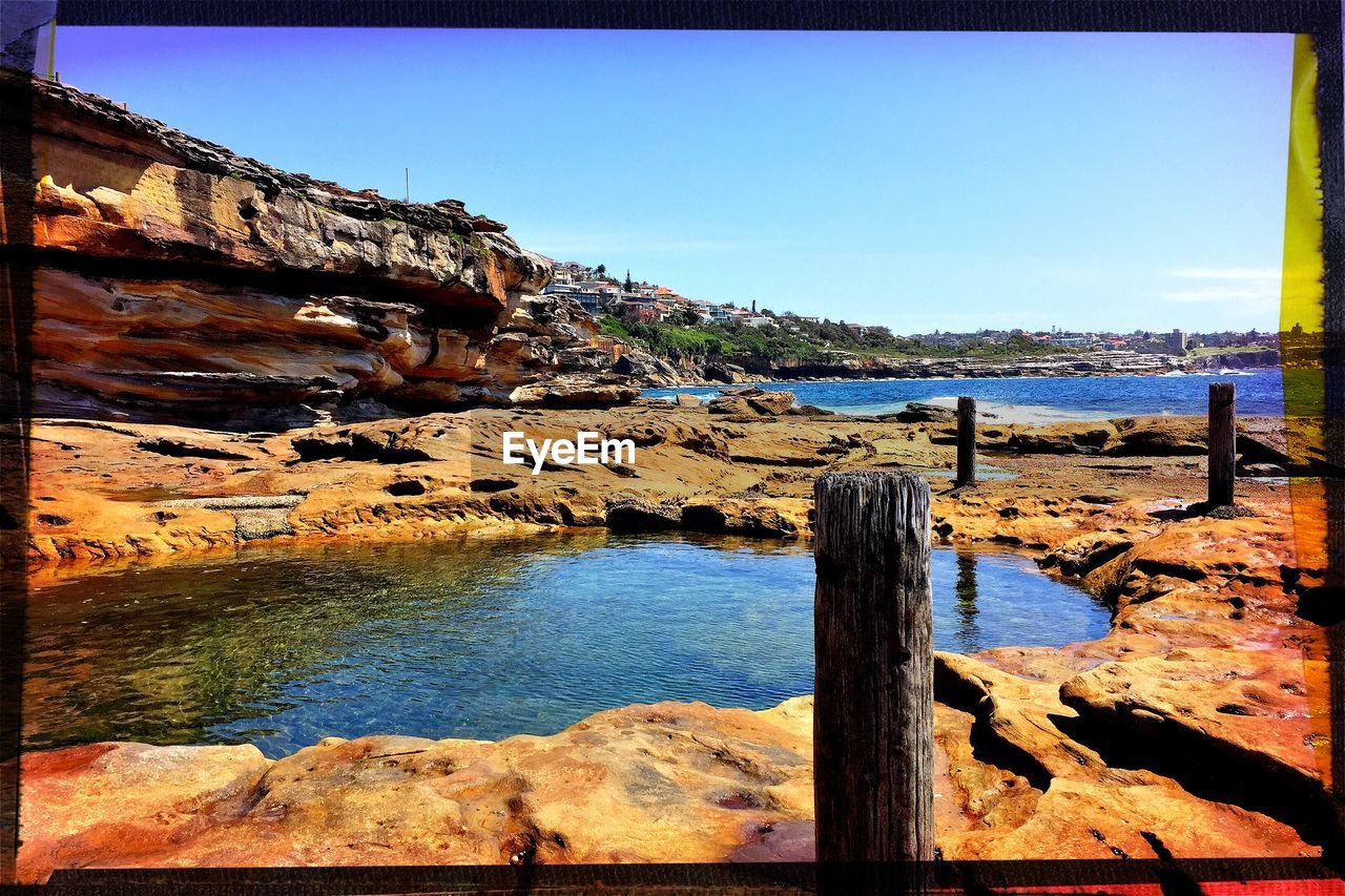 VIEW OF SEA AND ROCKS