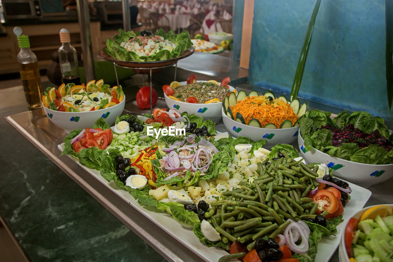 Photo of assorted salads on the buffet at the hotel