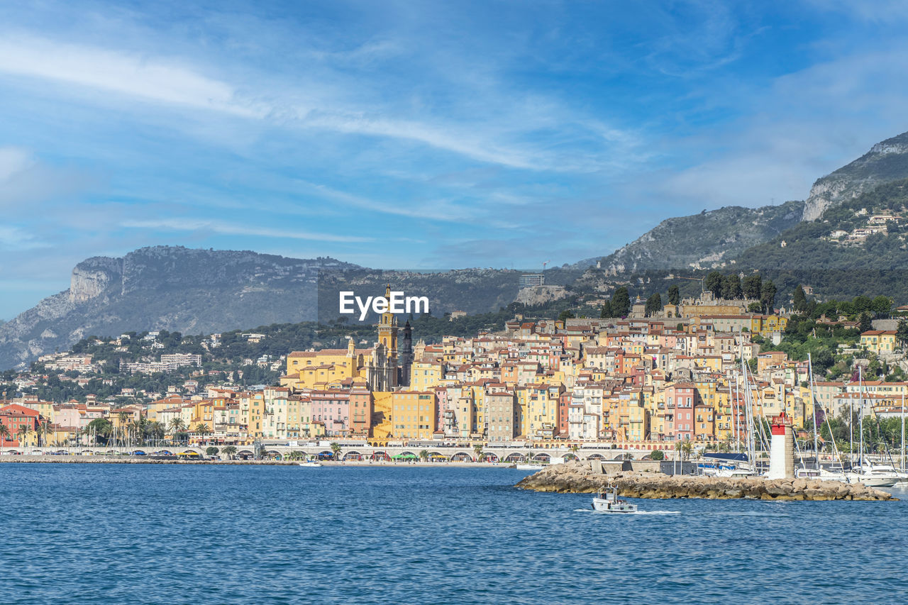 Landscape of the seafront of menton