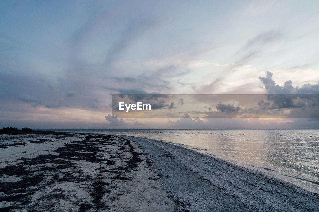 Sunset at punto coco on isla holbox in mexico.
