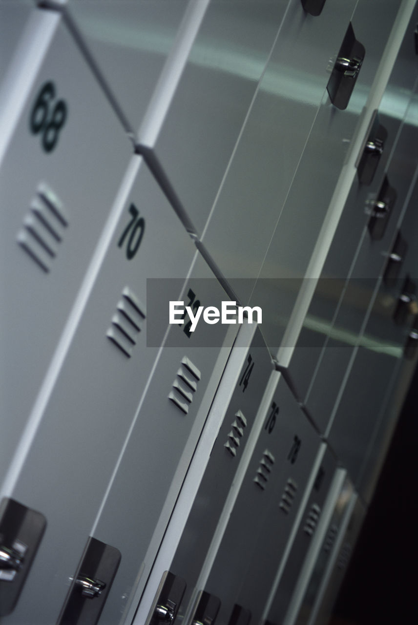 Tilt shot of lockers