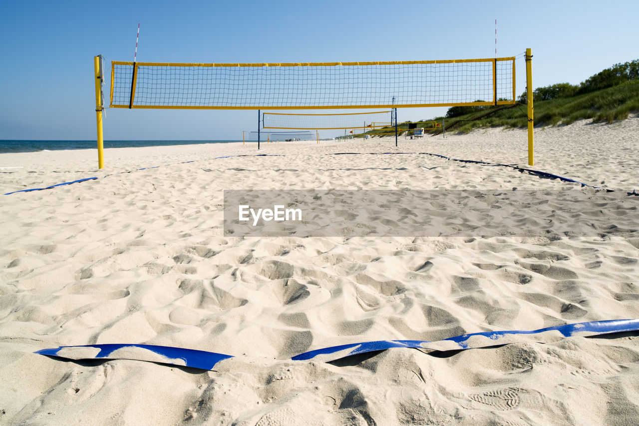 Net on sand at beach