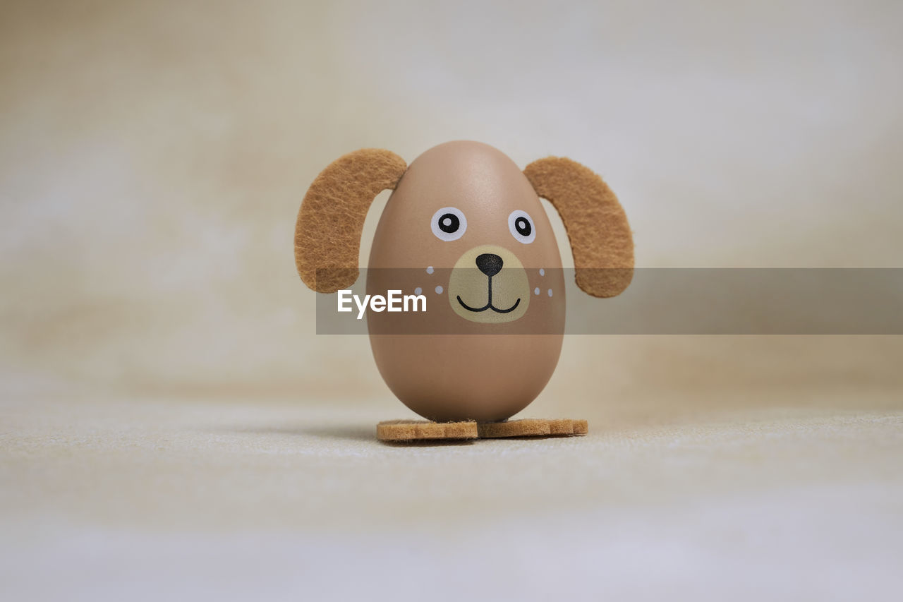 Easter figurine-toy made of eggshell, creative craft with children