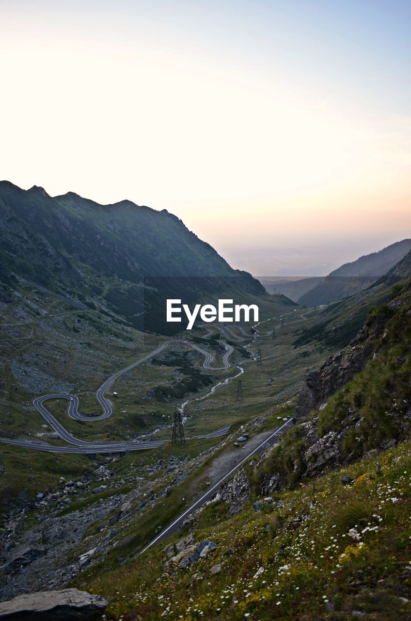 Scenic view of mountains against sky