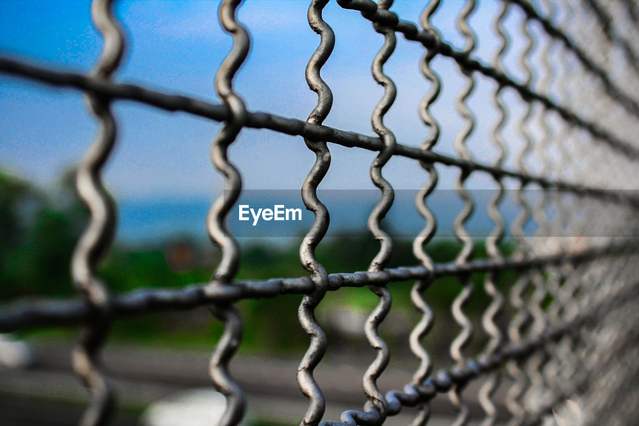 Close-up of metal fence