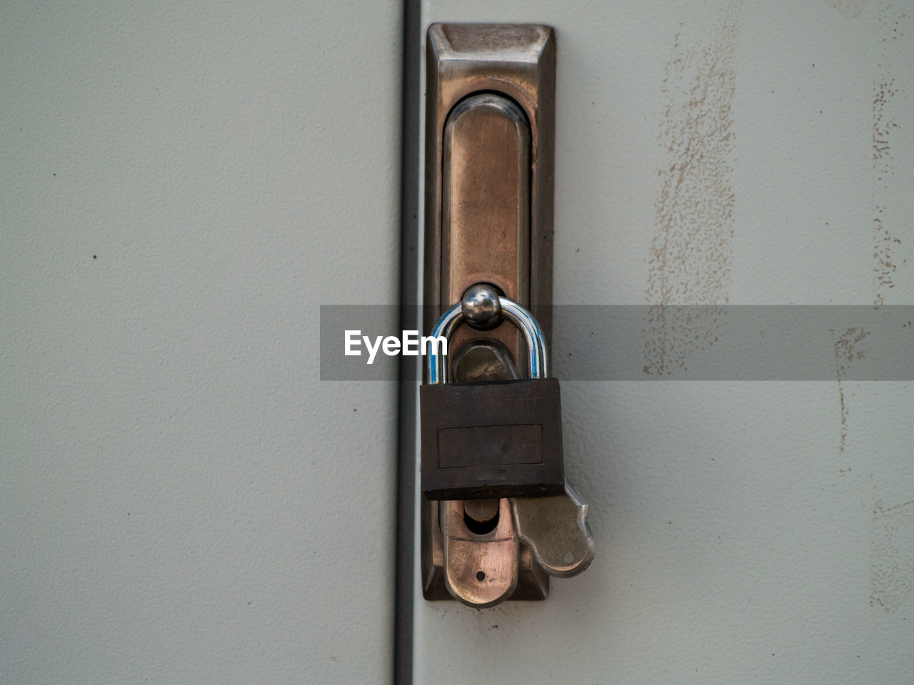 Closeup of metal door ID 122155490