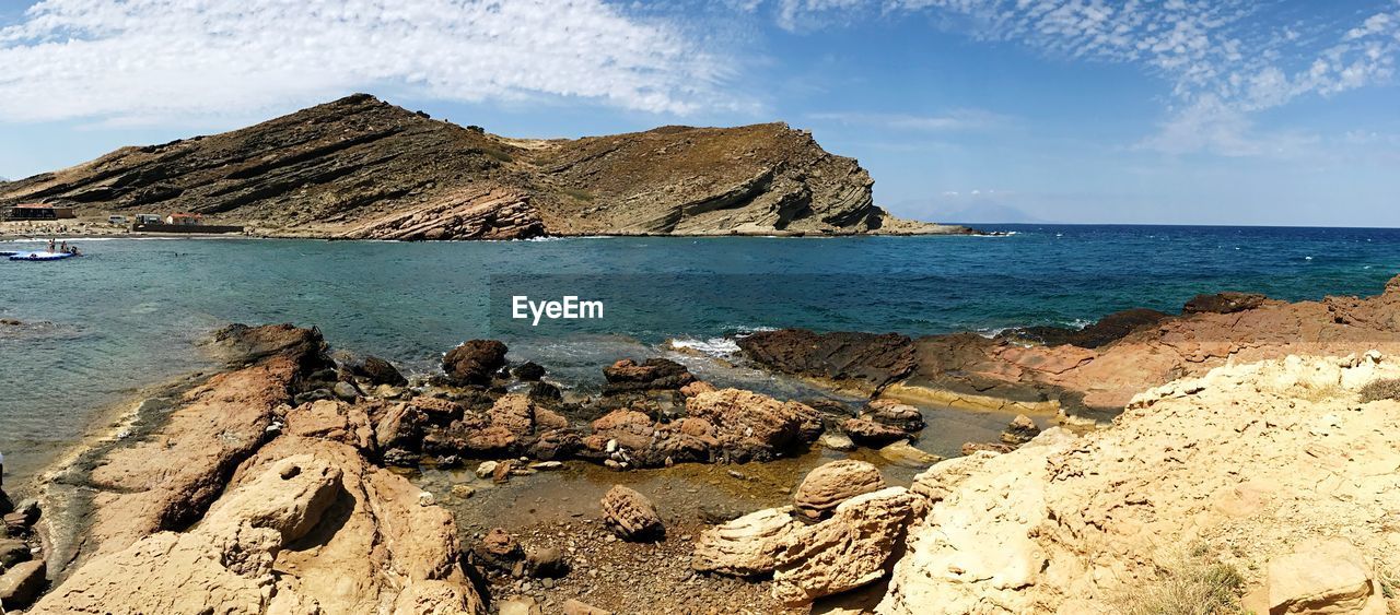 PANORAMIC VIEW OF BEACH AGAINST SKY