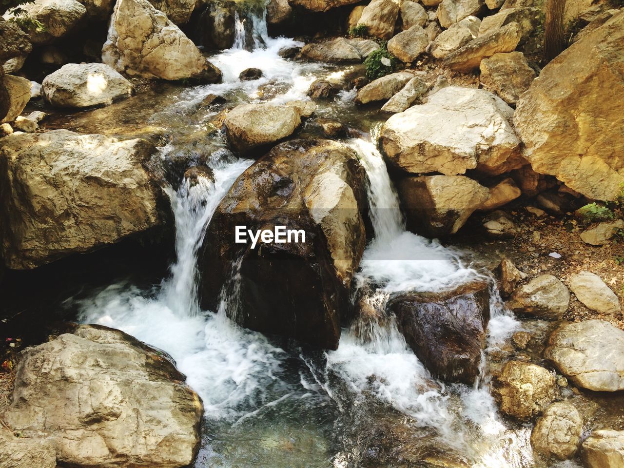 Stream flowing through rocks