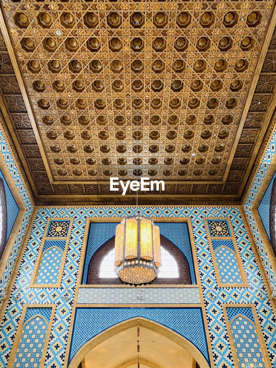 Low angle view of ornate ceiling in building
