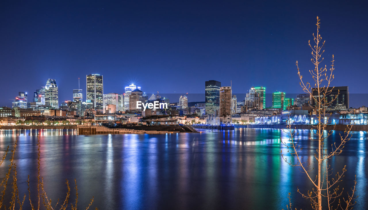 Illuminated city at night