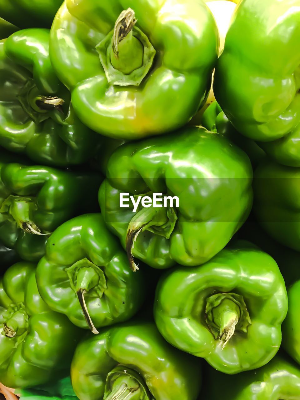 Close-up of green bell peppers