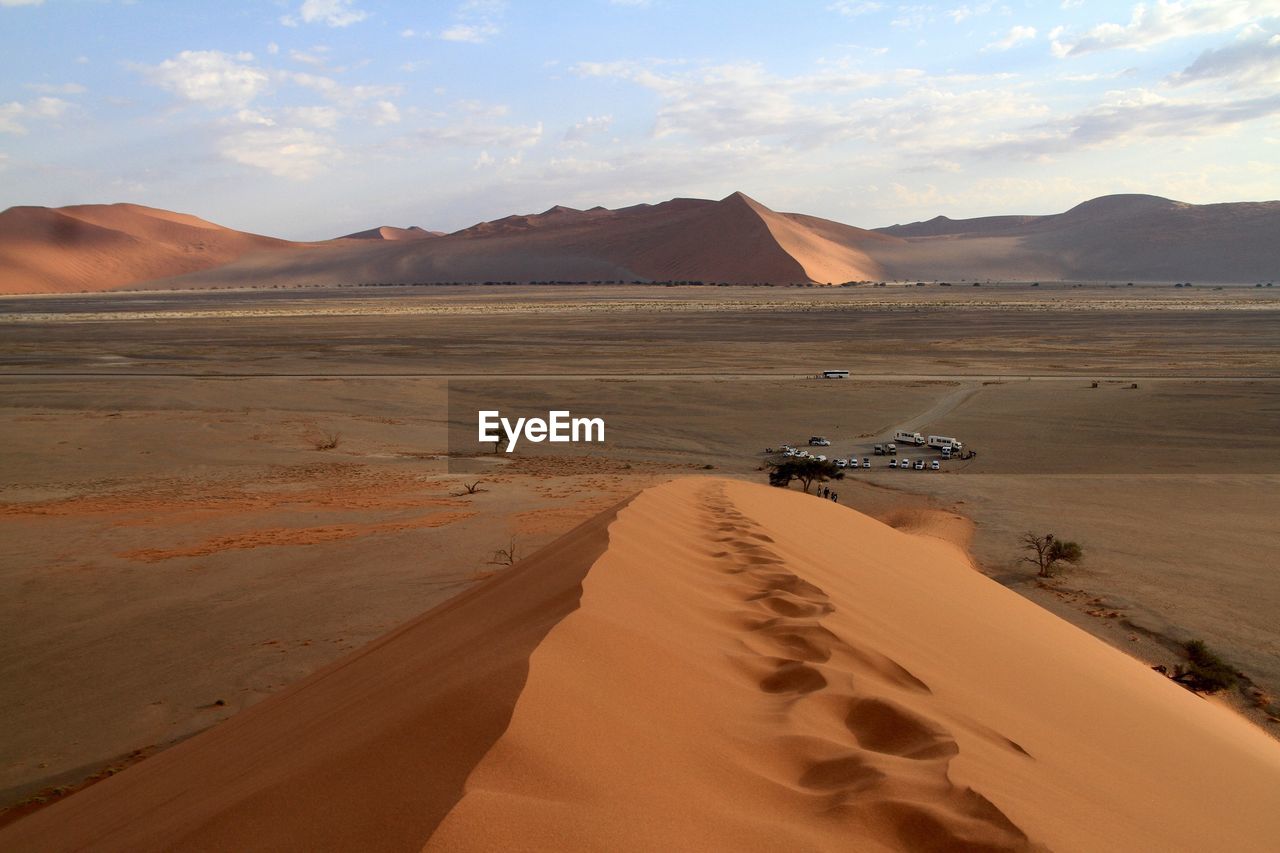 Scenic view of desert against sky