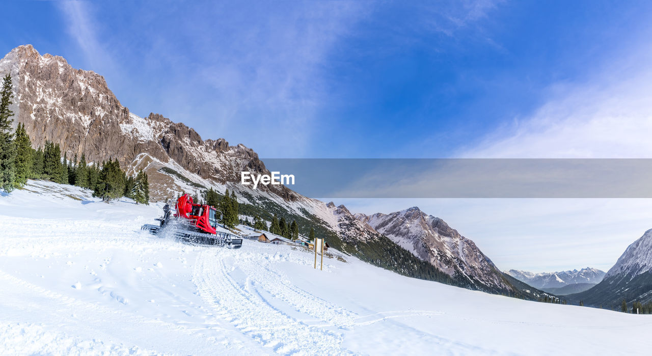 Snowplough at ski resort