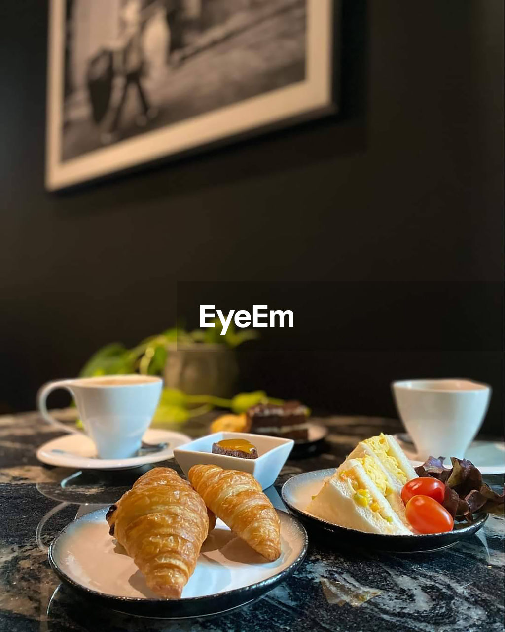 food and drink, food, drink, table, cup, breakfast, meal, mug, coffee cup, refreshment, baked, fruit, freshness, french food, healthy eating, plate, crockery, tableware, coffee, indoors, no people, croissant, brunch, bread, hot drink, sweet food, wellbeing, morning, citrus fruit, tea, dessert, still life, pastry, dairy, saucer, fast food, nature, home interior, lifestyles, dish, snack